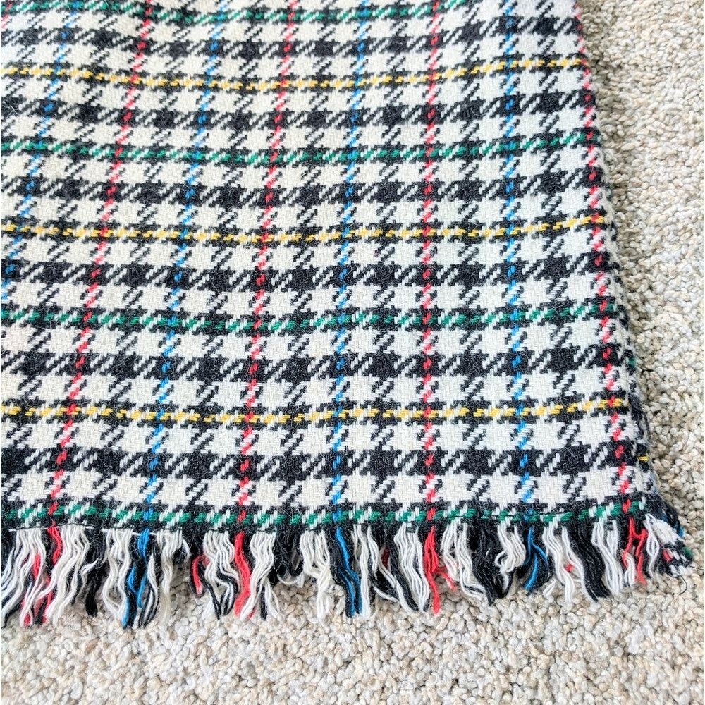 Zara Trafaluc Collection Colorful Houndstooth Fringe Dress 6 Winter Chic - Picture 10 of 10